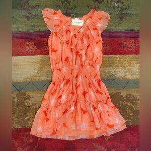 Ramy Brook Coral Ruffle Dress